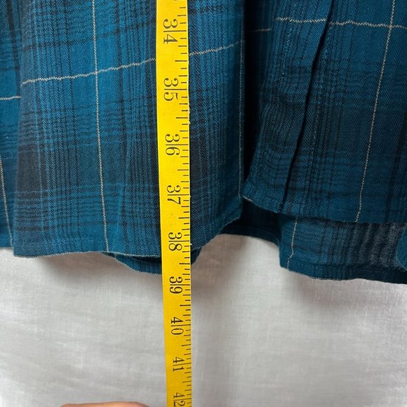 J Jill Long Sleeve Plaid A-Line Shirt Dress Women M Midi Pocket Grunge Indie - Picture 13 of 13